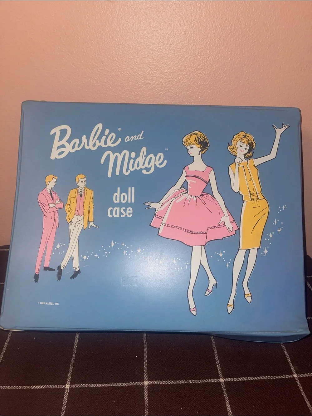Vintage Mattel 1963 Barbie and Midge Doll Case with Dolls and Outfits